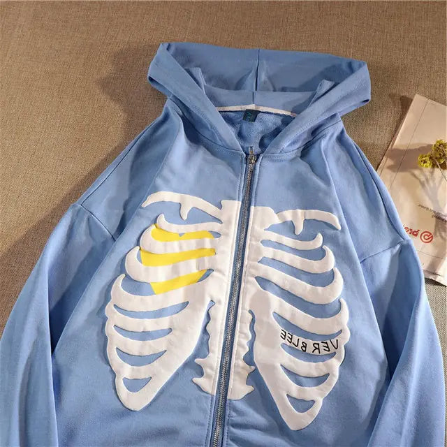 Y2K Rhinestone Ribs Hoodies